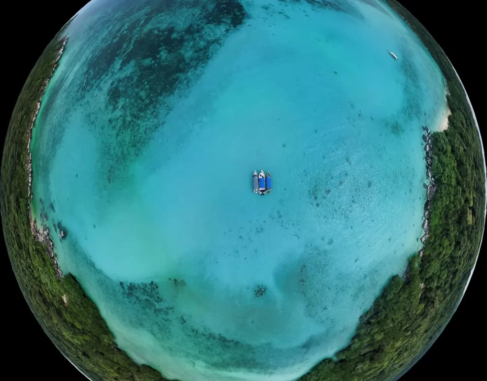 Aerial View of Tioman Island’s Crystal-Clear Ocean